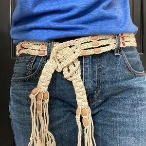 Boho Macramé Wooden Beaded Belt
